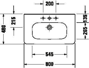 Praustuvas Duravit Durastyle 80x48 baldinis