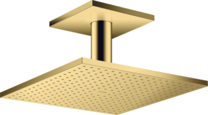 Dušo galva su laikikliu iš lubų AXOR ShowerSolutions 300/300 1 jet, poliruoto aukso spalvos (Polished Gold Optic)