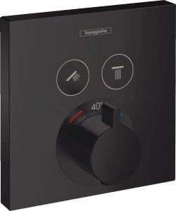 Dekoratyvinė dalis potinkiniam termostatiniam dušo maišytuvui HANSGROHE ShowerSelect, 2 funkcijos, spalva - juoda matinė