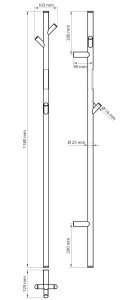 Elektrinis rankšluosčių džiovintuvas BEMETA Vertex combi 1180 mm, 30 W, Graphite matt 