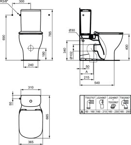 Puodas WC Ideal Standard Tesi  Vario, AquaBlade