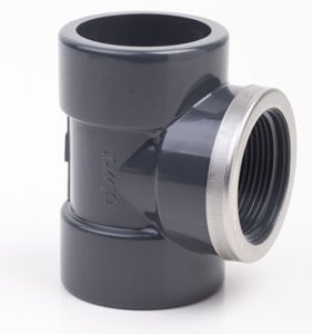 Trišakis PVC-U su sriegiu 90° dn110x4“