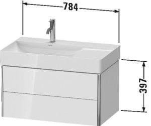Spintelė Xsquare pakabinama 784x460, white matt decor (be pruastuvo)