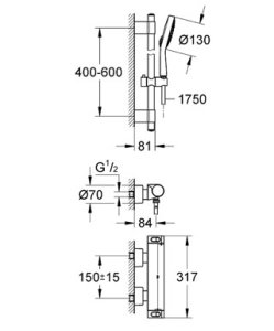 Dušo komplektas GROHE Grohtherm 2000 NEW su termostatainiu dušo maišytuvu