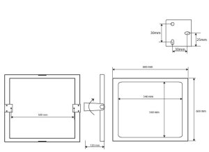 Veidrodis  Bemeta Help neįgaliesiems, 600x600 mm, nerūdijančio plieno, blizgus