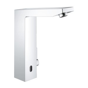 Bekontaktis praustuvo maišytuvas GROHE Eurocube su baterija 6V, chromo spalvos 