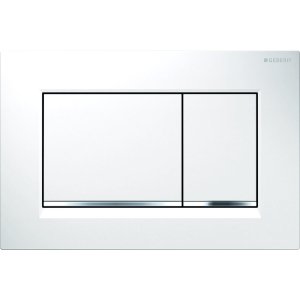 Vandens nuleidimo mygtukas Geberit Sigma20 Square, baltas/chromas