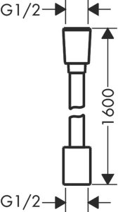 Dušo žarna AXOR ShowerSolutions, tekstilinė, 1,6 m, kūginė ir cilindrinė jungtys, šlifuotos bronzos spalvos (Brushed Bronze)
