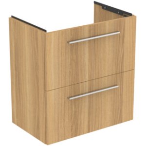 Spintelė Ideal standard i.Life S, matmenys: 600x375x630mm, su dviem stalčiais,  ąžuolo spalva, praustuvui T459001