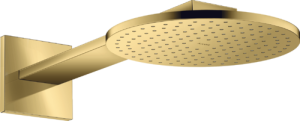 Dušo galva su laikikliu iš sienos AXOR ShowerSolutions 250 1 jet, poliruoto aukso spalvos (Polished Gold Optic)
