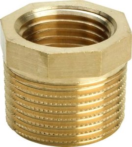 Perėjimas išorė/vidus 1.1/2"x1" bronza (Viega)