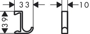 Kabliukas Hansgrohe WallStoris (2vnt.), plonas, matinis baltas