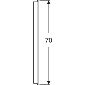 Veidrodis Geberit Option Basic Square 50x70 cm. Apšvietimas iš viršaus