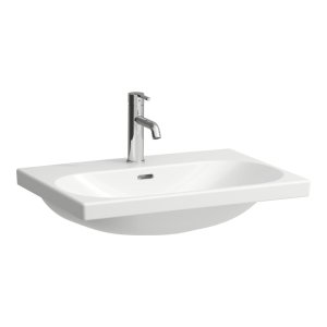 Praustuvas Laufen LUA 650x460x180 mm, šlifuota apačia, su 1 anga maišytuvui viduryje