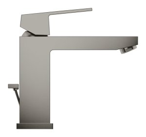 Praustuvo maišytuvas GROHE Eurocube M dydis, su dugno vožtuvu, matinė grafito spalva (Brushed Hard Graphite)