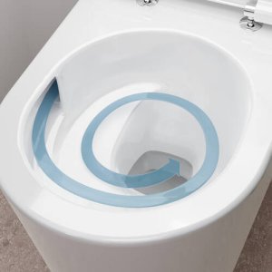 Pakabinamo WC unitazo Hansgrohe EluPura S su AquaHelix Flush nuleidimu, HygieneEffect danga ir plono dangčio su SoftClose+QuickRelease komplektas