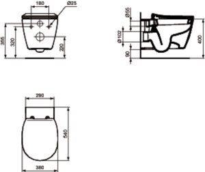 Pakabinamas unitazas IDEAL STANDARD Connect