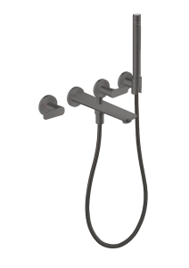 Vonios maišytuvas AXOR Citterio C su dušo žarna ir laikikliu, šlifuoto juodo chromo spalvos (Brushed Black Chrome)