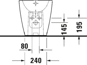 Pastatoma bidė Duravit D-Neo 370x580 mm