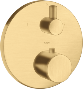 Dekoratyvinė dalis AXOR Uno potinkiniam termostatiniam maišytuvui, 2 funkcijų, šlifuoto aukso spalvos (Brushed Gold Optic)