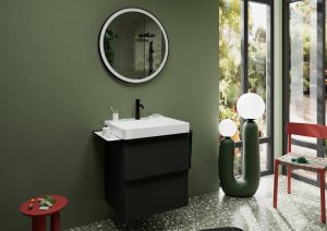 Pakabinama spintelė po praustuvu Hansgrohe Xelu Q, su dviem stalčiais, 580/475 mm, matinė pilka