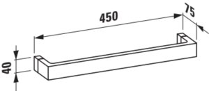 Rankšluosčių kabykla Laufen KARTELL Rail 450x75x40 mm, plastikas, spalva - gintarinė