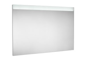 Veidrodis Roca PRISMA COMFORT 1200x35x800 mm, su LED šviestuvu viršuje ir fonine šviesa apačioje, su apsauga nuo rasojimo