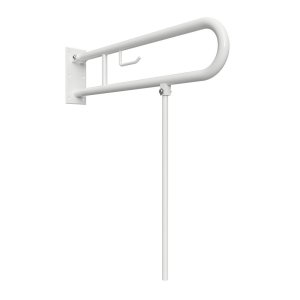 Atlenkiama atrama Bemeta Help 813 mm, su WC popieriaus laikikliu, su koja, balta