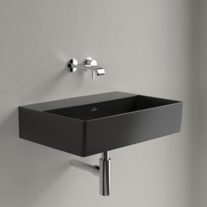 Praustuvas VILLEROY&BOCH  Memento 2.0 600x420, Pure black C+ danga, be skylės maišytuvui,  be perpylimo