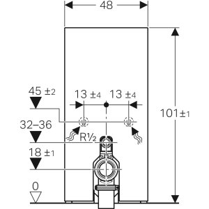 Pastatomo unitazo montavimo modulis Geberit Monolith, 101 cm, priekinė apdaila iš balto stiklo