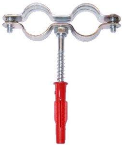 Dvigubas metalinis vamzdžio laikiklis 1/2" (21-23)
