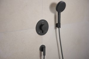 Dekoratyvinė dalis potinkiniam termostatiniam maišytuvui HANSGROHE Ecostat Comfort S, 2 funkcijos, spalva - šlifuoto juodo chromo