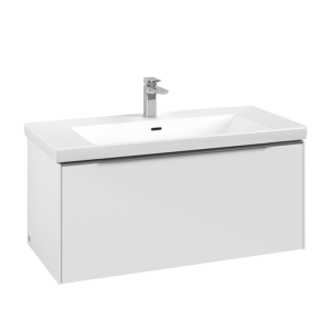 Spintelė apatinė Subway 3.0 973x429x478 1 stalčius Briliant white, chromuotos rankenėlės