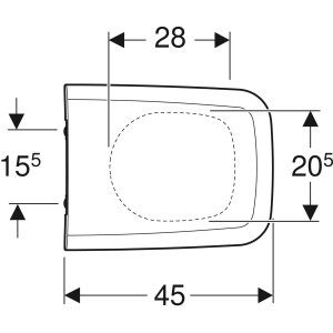 Unitazo dangtis Geberit iCon Square su soft close mechanizmu ir greito nuėmimo vyriais