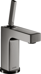 Praustuvo maišytuvas AXOR Citterio 110 su svirtiniu (pop-up) dugno vožtuvu, poliruoto juodo chromo spalvos (Polished Black Chrome)