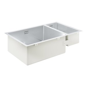 Plautuvė GROHE K700U 80S 76x45 universali, 2 dubenys, su užkemšamu ventiliu, nerūdijantis plienas
