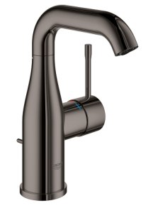 Praustuvo maišytuvas GROHE Essence New M dydis, su dugno vožtuvu, grafito spalva (Hard Graphite)