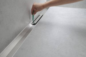 Grotelės Raindrain Flex 120cm, pjaustomos, montavimas prie sienos