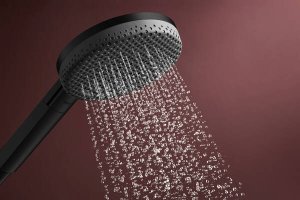 Dušo komplektas HANSGROHE Raindance Alive Select S 125, 3 srovių, EcoSmart, su 1,6 m dušo žarna, spalva - juoda matinė (matt black)