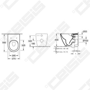 Pastatomas unitazas VILLEROY&BOCH Subway 2.0 „Direct Flush” sistema, „Ceramicplus” danga