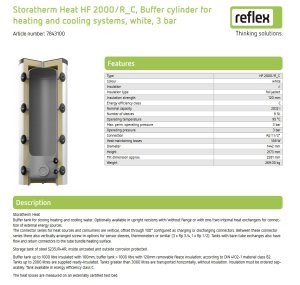 Akumuliacinė talpa  Reflex HF 2000 su izoliacija