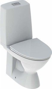 Pastatomas unitazas Ifö Vinta Rimfree, su lėtai nusileidžiančiu dangčiu ir greito nuėmimo vyriais