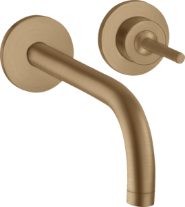 Praustuvo maišytuvas AXOR Uno 165 mm, 2 dalių, iš sienos, šlifuotos bronzos spalvos (Brushed Bronze)