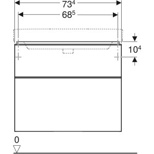 Spintelė praustuvui Geberit Smyle Square 75 cm. balta blizgi