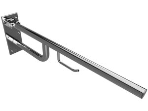 Atlenkiama atrama Bemeta Help 760 mm, su WC popieriaus laikikliu, nerūdijantis plienas blizgus