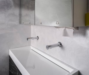 Automatinis rankų džiovintuvas, montuojamas už veidrodžio, 230 V AC, matmenys: 296x200x300mm