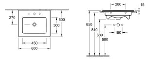 Praustuvas VILLEROY&BOCH Venticello 600x500mm, „Ceramicplus“ danga