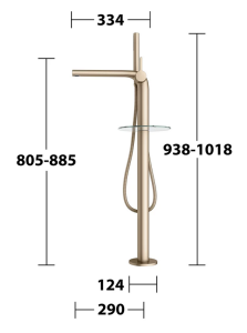 Vonios maišytuvas Edition400, montuojamas iš grindų, spalva - šlifuota bronza (brushed bronze)