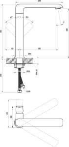 Praustuvo/plautuvės maišytuvas Ravak FL 016.00, 261 mm
