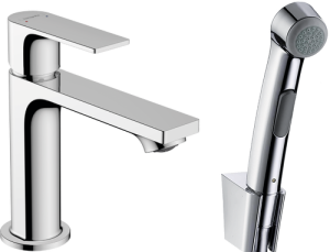 Praustuvo maišytuvas HANSGROHE Rebris E 110 su rankiniu bidė dušeliu, 1,6 m dušo žarna, spalva - chromo (chrome)